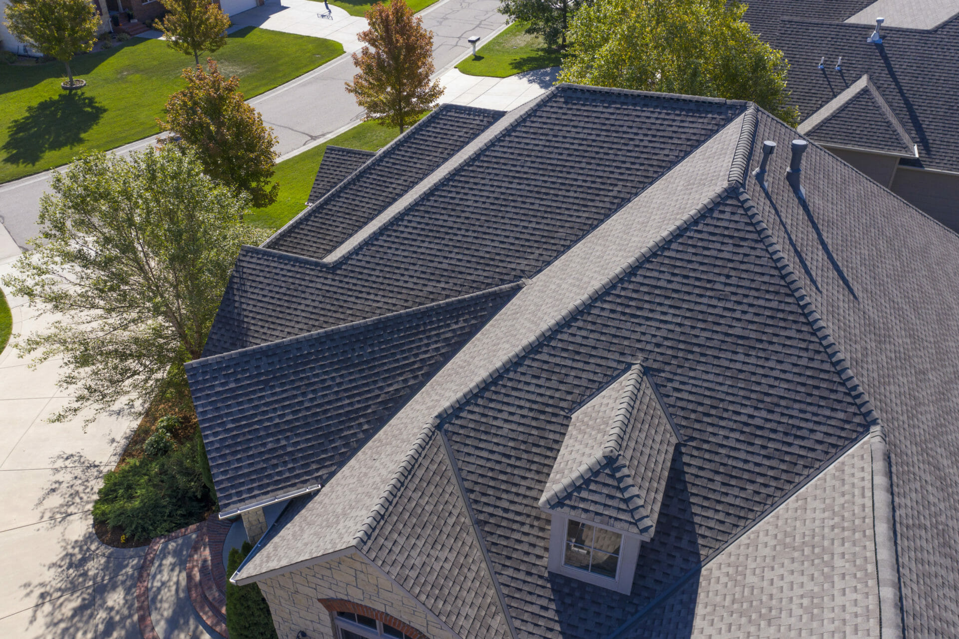 Residential shingle roofing