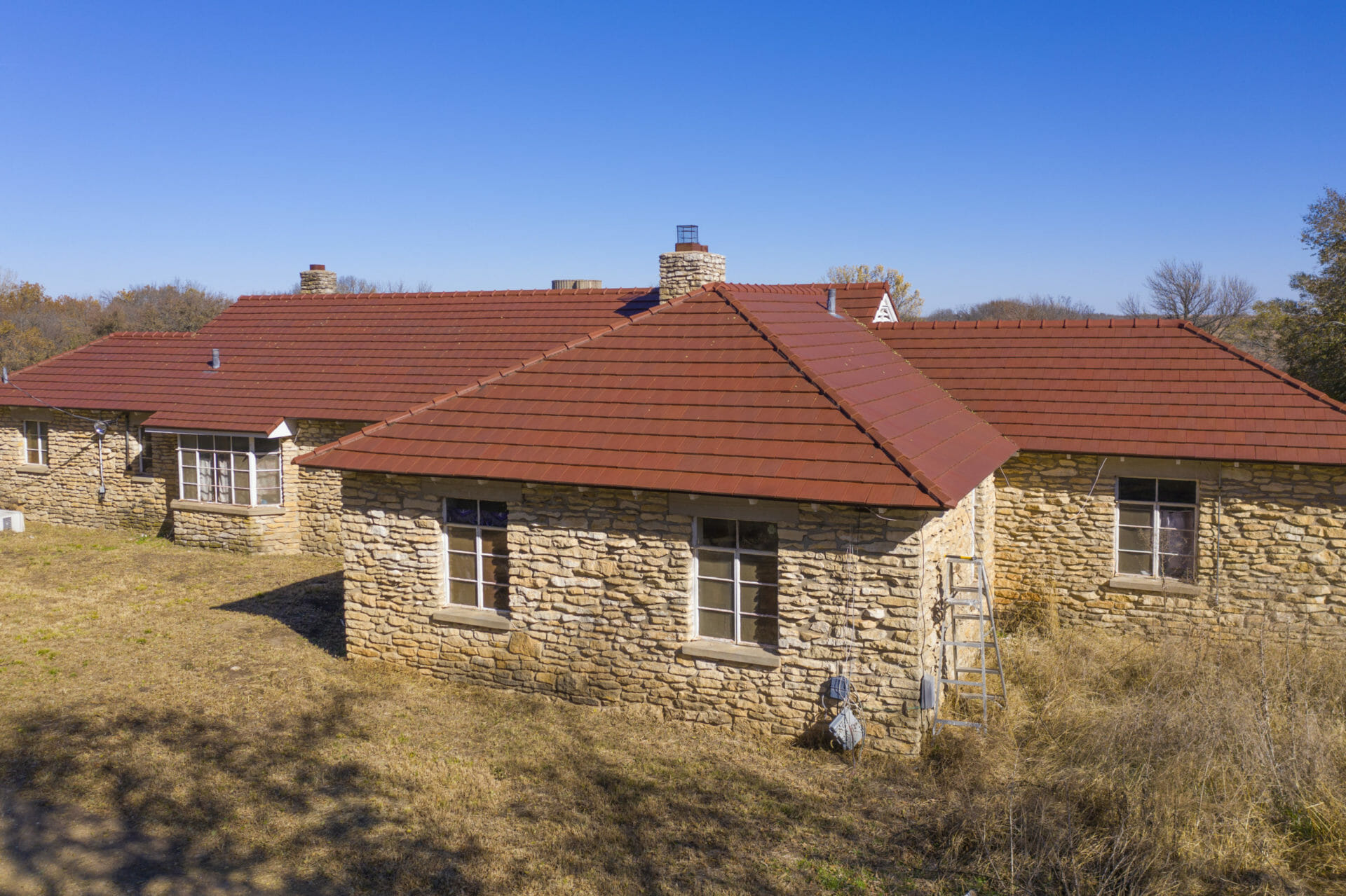 Aerial view of residential roof
