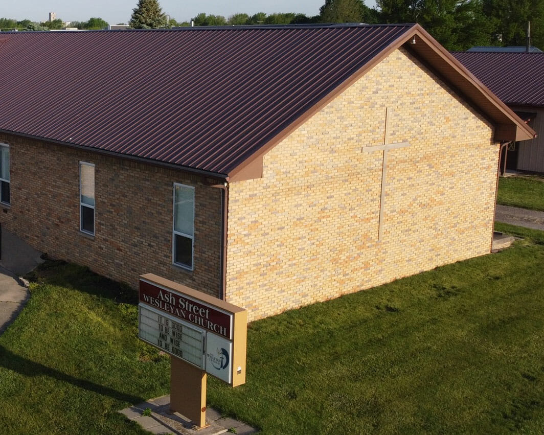 Aerial view of residential roof