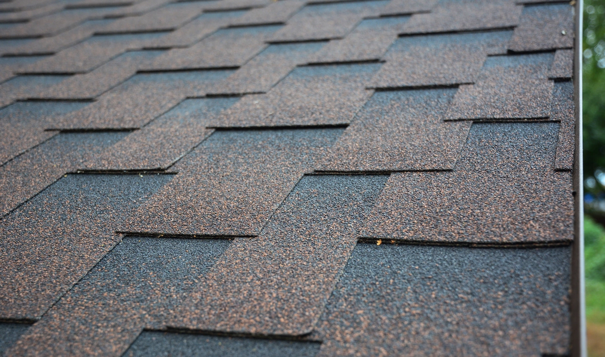 close up to new asphalt shingles