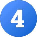A white number 4 centered on a blue circular background.